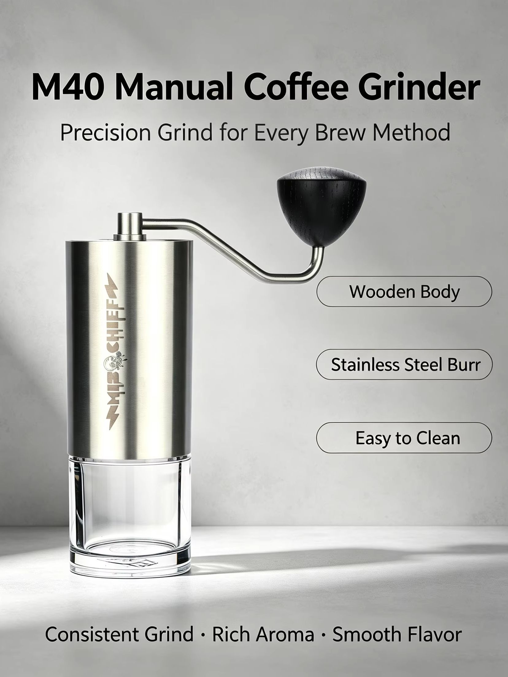 Ручная кофемолка MisChief M40  – обзор и цена Burr Hand Grinder